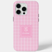 Moderne rosa karierte iPhone-Hülle Schick mit indi Case-Mate iPhone Hülle (Rückseite)