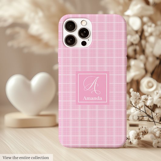 Moderne rosa karierte iPhone-Hülle Schick mit indi Case-Mate iPhone Hülle