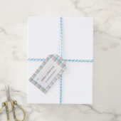 Moderne rosa Karo-Weihnachtsgeschenkanhänger Geschenkanhänger (Mit Garn)