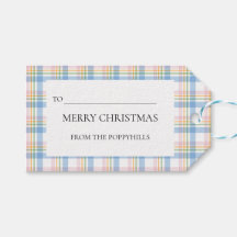 Moderne rosa Karo-Weihnachtsgeschenkanhänger
