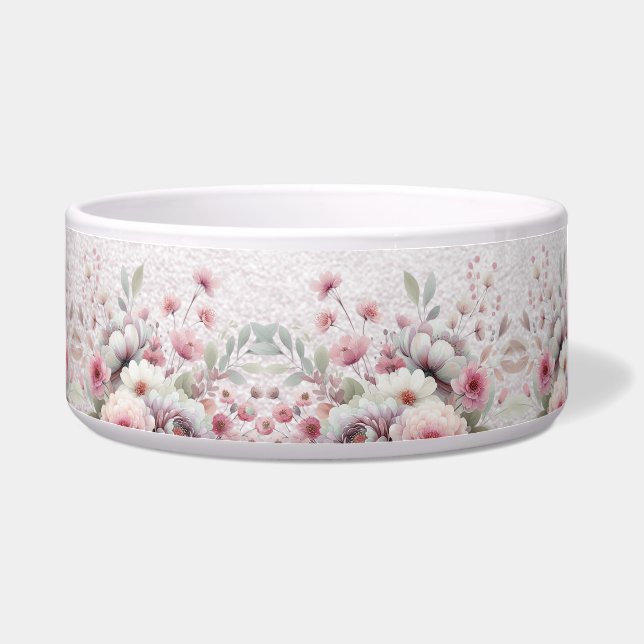 Moderne rosa Keramik Pet Bowl Napf (Links)