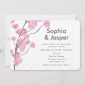 Moderne rosa Kirschblüten laden zur Hochzeit ein Einladung (Vorderseite)