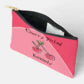 Moderne rosa Kirsche Niedliche Handzeichnung hinzu Zubehörtasche (Offen)