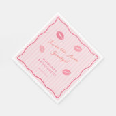 Moderne rosa Kiss The Miss Goodbye Brautdusche Serviette (Ecke)