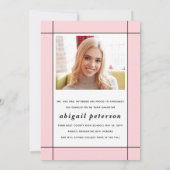 Moderne Rosa-Klasse 2025 Abschluss Foto Ankündigung (Rückseite)