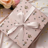 Moderne Rosa Königin Bee Gold Crown Geschenkpapier