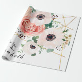 Moderne rosa Koralle, botanisch floral Geschenkpapier (Ungerollt)