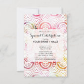 Moderne Rosa Korallenflorala Einladung (Vorderseite)