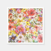 Moderne rosa Korallenkoralle, botanisch-Aquarellbl Serviette (Vorderseite)