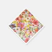 Moderne rosa Korallenkoralle, botanisch-Aquarellbl Serviette (Ecke)