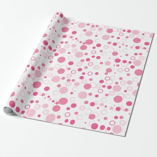 Moderne rosa Kreise und Punkte Geschenkpapier (Ungerollt)