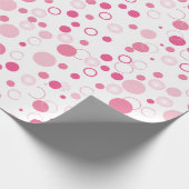 Moderne rosa Kreise und Punkte Geschenkpapier (Ecke)