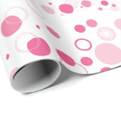 Moderne rosa Kreise und Punkte Geschenkpapier (Rolleneckpunkt)