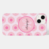 Moderne rosa Kreispunkte Geometrische Monogramm-Ma Case-Mate iPhone Hülle (Rückseite (Horizontal))