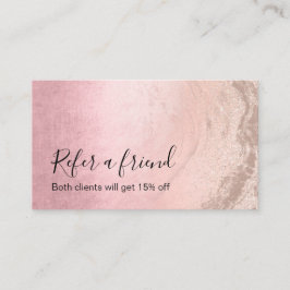 Moderne rosa Kupfer-Rose Gold Glitzer Makeup Künst Empfehlungskarte