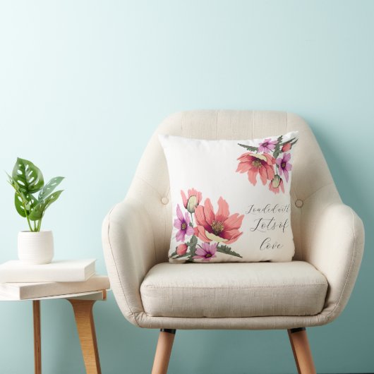 Moderne, rosa, langblättrige Wildblume #3 Kissen (Stuhl )