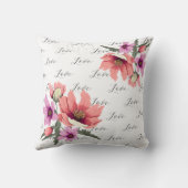 Moderne, rosa, langblättrige Wildblume #3 Kissen (Rückseite)