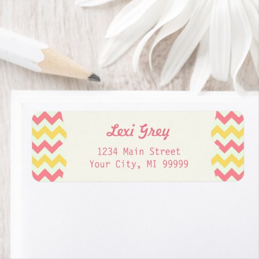 Moderne rosa Lemonade Zickzack Adresse (Insitu)