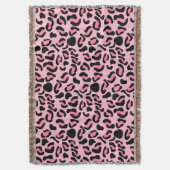 Moderne rosa Leopard-Anthrazit Tiermuster Decke (Vorderseite Vertikal)
