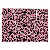 Moderne rosa Leopard Muster Tier Große Geschenktüte (Rückseite)