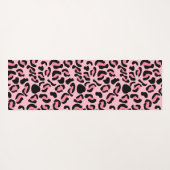 Moderne rosa Leopard Muster Tier Yogamatte (Rückseite (Horizontal))
