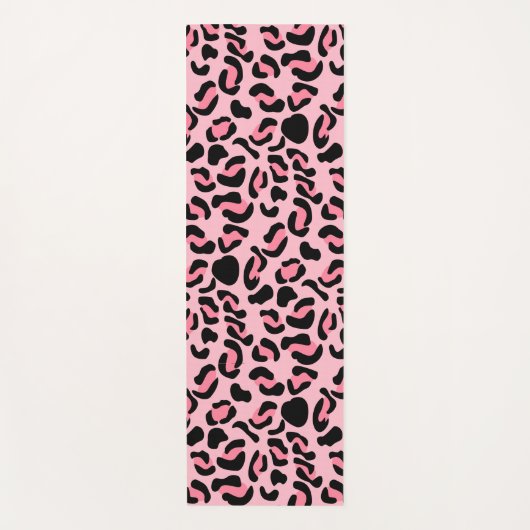 Moderne rosa Leopard Muster Tier Yogamatte (Vorderseite)