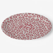 Moderne rosa Leopard Oh Mädchen! Baby Shower Pappteller (Schrägansicht)
