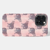 Moderne rosa Leopard-Tiermuster iPhone Hülle (Rückseite (Horizontal))