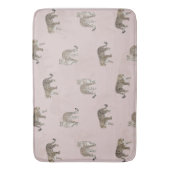 Moderne rosa Leoparden Jungle Tiere Badematte (Vorderseite Vertikal)