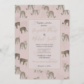 Moderne rosa Leoparden Jungle Tiere Einladung (Vorne/Hinten)