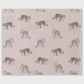 Moderne rosa Leoparden Jungle Tiere Geschenkpapier (Flach)