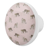 Moderne rosa Leoparden Jungle Tiere Keramikknauf (Rechts)