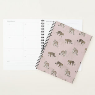 Moderne rosa Leoparden Jungle Tiere Planer