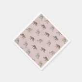 Moderne rosa Leoparden Jungle Tiere Serviette (Ecke)