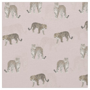 Moderne rosa Leoparden Jungle Tiere Stoff