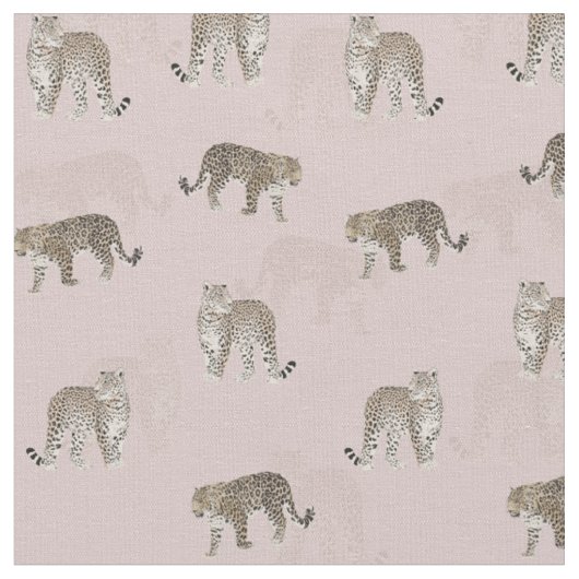 Moderne rosa Leoparden Jungle Tiere Stoff (Nahaufnahme)