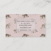 Moderne rosa Leoparden Jungle Tiere Visitenkarte (Rückseite)
