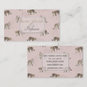 Moderne rosa Leoparden Jungle Tiere Visitenkarte (Vorne/Hinten)