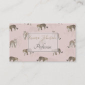 Moderne rosa Leoparden Jungle Tiere Visitenkarte (Vorderseite)