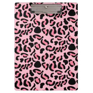 Moderne rosa Leopardendruck Tiere Klemmbrett