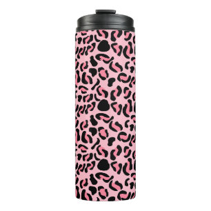 Moderne rosa Leopardendruck Tiere Thermosbecher