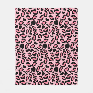 Moderne rosa Leopardenmuster Tier Fleecedecke