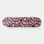 Moderne rosa Leopardenmuster Tier Skateboard (Horizontal)