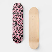 Moderne rosa Leopardenmuster Tier Skateboard (Vorderseite)