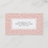 Moderne rosa Leopardrucke macht Künstler Visitenkarte (Rückseite)