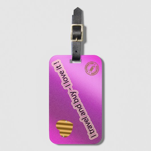Moderne rosa Liebe Gepäckanhänger (Vorderseite Vertikal)