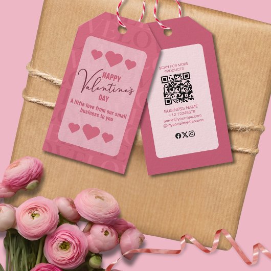 Moderne rosa Liebe Glücklicher Valentinstag Geschenkanhänger