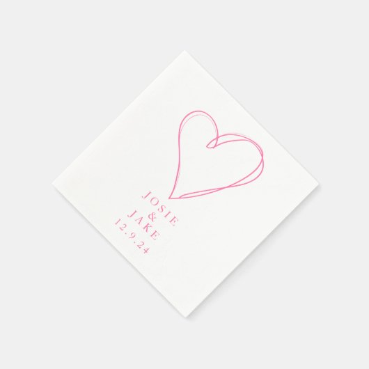 Moderne rosa Liebe Serviette (Ecke)