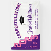 Moderne rosa Lila Abschluss Class of 2025 Party Banner (Vertikal)