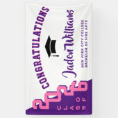 Moderne rosa Lila Abschluss Class of 2025 Party Banner (Vertikal)